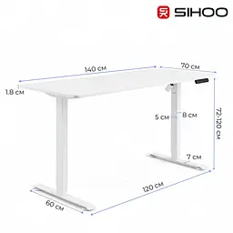 Геймерський стіл Sihoo D03 White (D03-106/D03-107) - мініатюра 13