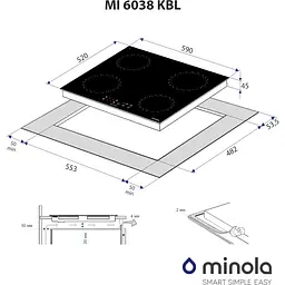 Варильна поверхня Minola MI 6038 KBL - мініатюра 8