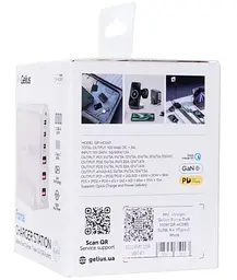 Мережевий зарядний пристрій Gelius Force GaN 100W GP-HC063 3USB-A + 3Type-C - мініатюра 9