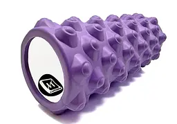 Масажний ролик EasyFit Grid Roller Extreme 33 см Фіолетовий