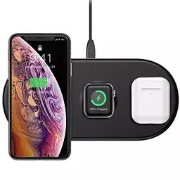 Бездротовий зарядний пристрій Baseus Smart 3 в 1 (Phone + Watch + Pods) 18W WX3IN1-B01 Black - мініатюра 7