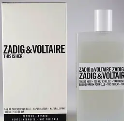 Оригінал Zadig & Voltaire This is her 100 мл ТЕСТЕР парфумована вода - мініатюра 2
