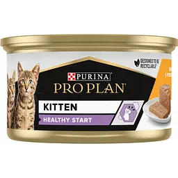 Вологий корм Purina Pro Plan Kitten Healthy Start для кошенят з куркою 85 г (12458617) - мініатюра 3