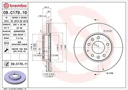 Диск гальмівний передній вентильований Mazda 6 02-08р Brembo (09.C179.11)