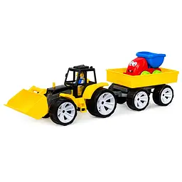 Дитяча іграшка Трактор BAMS Смайлик 007/11BMS (Yellow) з машинкою