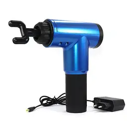 Ручний масажер перкусійний масажний пістолет акумуляторний синій 20W Massage gun - мініатюра 3