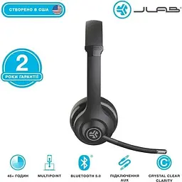 Навушники JLAB Go Work Wireless Headset Black (IEUHBGOWORKRBLK4) - мініатюра 2