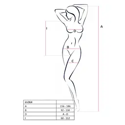Бодістокінг Passion BS064 One Size, Black, боді, закрите плече, відкритий доступ - мініатюра 5