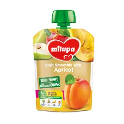 Фруктове пюре Milupa Pouch Яблуко, груша, банан і абрикос, 80 г