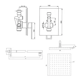 Душова система Kohlman Nexen 35 chrome + BOX прихованого монтажу QW220UQ35, Хром - мініатюра 2