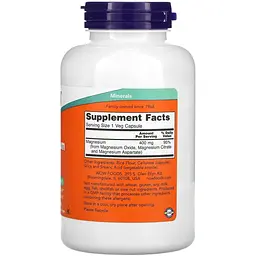 Магній Now Foods Magnesium Caps 400 мг 180 вегетаріанських капсул - мініатюра 2