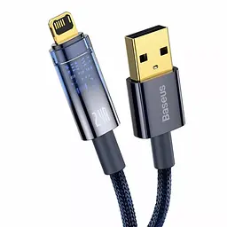Кабель Baseus Explorer Series Auto Power-Off Cable USB to Lightning 2.4A 1m CATS000403 Blue - мініатюра 2