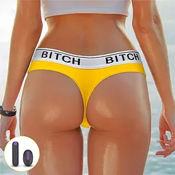 Трусики Lovetoy Ingen Bitch Vibrating Panties XS/S жовтий - мініатюра 4
