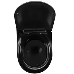 Підвісний унітаз Rea Carlo mini flat gold edge black REA-C8800, Чорний матовий - мініатюра 4