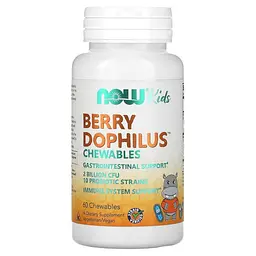 Дитячі пробіотики NOW Kids BerryDophilus 2 Billion Chewables, 60 жувальних таблеток - Ягоди