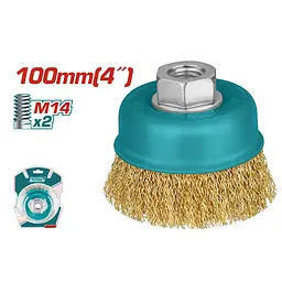 Щітка чашкова дротяна Total 100 мм для КШМ М14 (TAC31041)