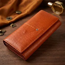 Гаманець горизонтальний зі стразом жіночий шкіряний BALIYA 18976 помаранчевий - мініатюра 4