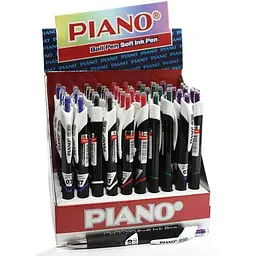 Ручка масляна PIANO синій 0,7мм автомат, PT-201