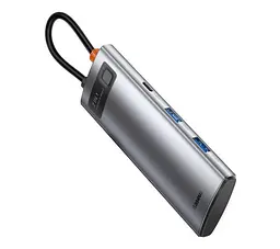 Мультипортовый адаптер Baseus Metal Gleam Series 7-in-1 Multifunctional Type-C Hocking Station Gray WKWG020113 - мініатюра 2
