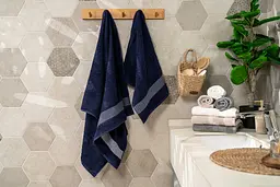 Набір рушників махрових Ardesto Holiday 50х90 см 70х140 см 2 шт. 100% бавовна синій (ART2557IN)  - мініатюра 8