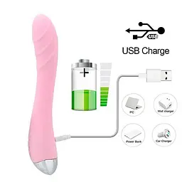 Вібратор Silver Fox для стимуляції точки G USB Синій K0825-2 - мініатюра 3