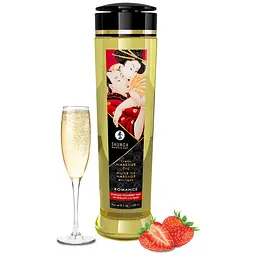 Массажное масло Shunga Erotic Massage Oil Sparkling Strawberry Wine с ароматом клубники и шампанского, 240 мл