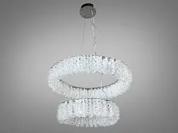 Підвісна люстра Diasha 505-600+400CH LED двоярусна кришталева люстра з регулюванням висоти та пультом, діаметр 60 см - мініатюра 4