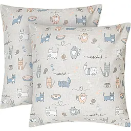 Набір наволочок Home Line бязь котяча радість бежевий 70 x 70 см (191518)