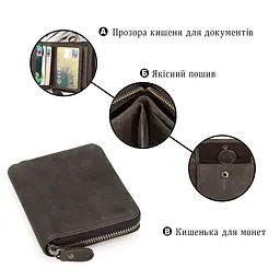 Гаманець чоловічий 14224 Vintage коричневий - мініатюра 7