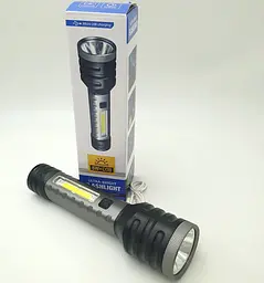 Ручний LED ліхтар 5W+COB акумуляторний кемпінговий ліхтарик з боковим COB світильником 4 режими роботи USB заряджання Ranchi RC-22058 - мініатюра 6