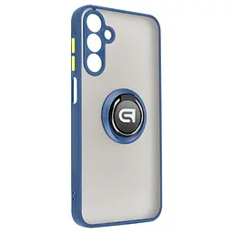 Чехол с кольцом-держателем для Samsung Galaxy M15 5G (M156), Frosted Matte Ring, синий, защитная панель с матовой задней стенкой, противоударный чехол с защитой всего корпуса, TPU + поликарбонат (PC), с защитой камеры, ArmorStandart (ARM76371)