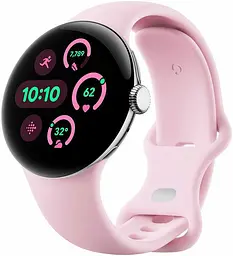 Смарт-годинник Google Pixel Watch 3 41 mm Wi-Fi Polished Silver Aluminum Case/Rose Quartz Active Band