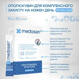 Ополіскувач для рота Medosan All-Day Care для комплексного щоденного захисту 15 шт. х 10 мл - мініатюра 5