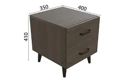 Тумба Віва 2 на конусних ніжках Ferrum-decor 41x35x40 Чорний метал ДСП Дуб Сонома Трюфель 16 мм (FRD-106813) - мініатюра 4