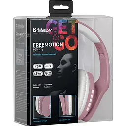 Гарнітура Defender FreeMotion B525 Bluetooth+3.5 мм White-Pink - мініатюра 6