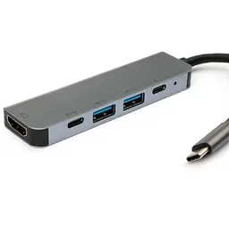 Концентратор Vinga Type-C to 4K HDMI+2*USB3.0+PD+USB-C 3.1 Gen1 aluminum (VCPHTC5AL) - мініатюра 3
