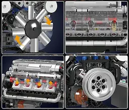Конструктор двигун Mould King V8 Engine бензиновий восьмициліндровий мотор 10088s для дітей та дорослих 535 деталей - мініатюра 9