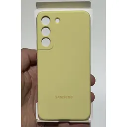 Оригінальний силіконовий чохол Silicone Cover для Samsung Galaxy S22 Yellow Black EF-PS901TYEGRU S901 - мініатюра 8