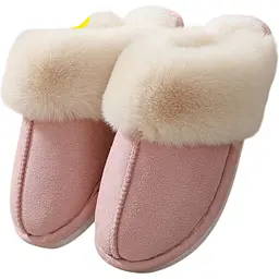 Жіночі домашні капці з хутром Slippers теплі м’які закриті тапочки для дому 42-43 рожевий KT8003834