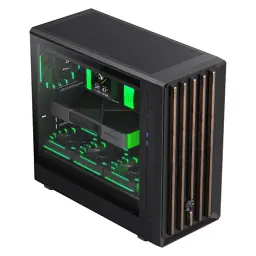 Корпус GameMax Claw 460, Wood/Black, без БЖ, Mid Tower, для ATX / MicroATX / Mini-ITX, 1xType-C / 2xUSB 3.0, макс. CPU - 175 мм / VGA - 420 мм, 3x140 мм ARGB / 1x120 мм ARGB, бічна панель із загартованого скла, ARGB/PWM хаб - мініатюра 4