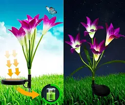 Садова сонячна LED лампа SuperLED у формі лілії - мініатюра 6