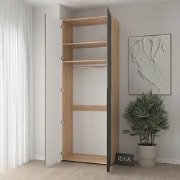 Шафа для одягу з однією штангою С-8.1 Дуб крафт/Асфальт Idea - мініатюра 2