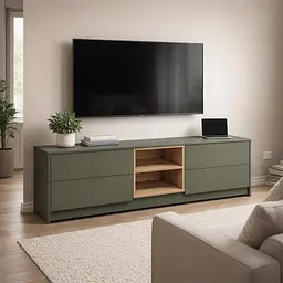 Комод Емма Orange-Line 160 TV Зелений Димчастий/Дуб Евок прибережний - мініатюра 2