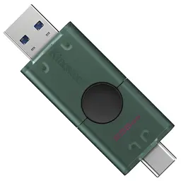 USB флеш накопичувач Kingston 256GB DataTraveler Duo USB 3.2 / Type-C Black/Green (DTDEG2/256GB) - мініатюра 2
