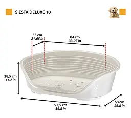Пластиковий лежак для собак і котів Ferplast Siesta Deluxe 10 білий 93,5×68×28,5 см 70210911 - мініатюра 2