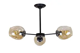 Люстра молекула лофт із коричневими плафономи Levistella 752F0231-3 BK+BR