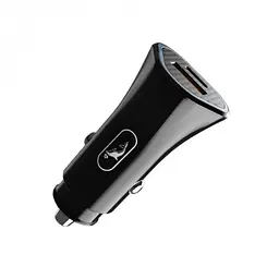 Автомобільний зарядний пристрій SkyDolphin SZ16T PD+QC3.0 (2USB, 3.1A) Чорний (SDAZP-000089) + кабель Type-C