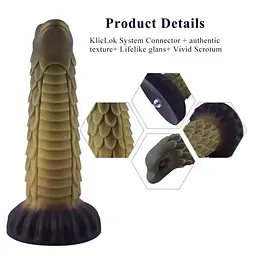 Фалоімітатор Hismith 8.5″ Squama Beast Silicone Dildo Monster Series KlicLok для секс-машин - мініатюра 3