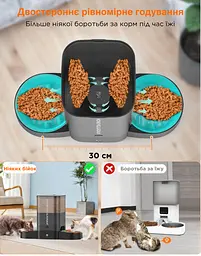 Автоматична годівниця для котів HoneyGuardіan S305D 5 л Wi-Fi на 2 миски, з мискою-лабіринт - мініатюра 6