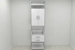 Шафа Гардероб Уні секція 5 серії Конект Ferrum-decor 220x60x50см Сірий метал ДСП Білий 32 мм (FRD-104515)